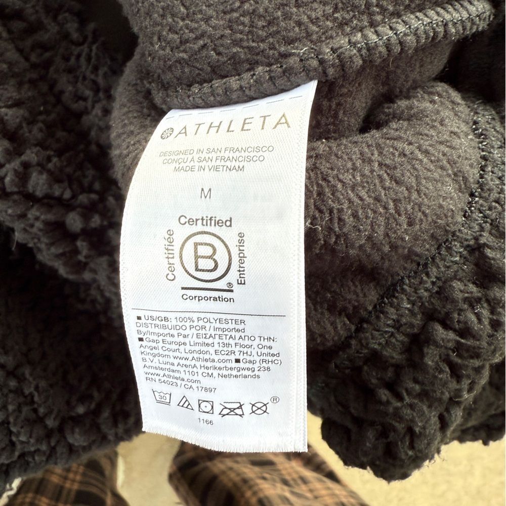 ATHLETA black half zip thick fleece pullover with pockets - Picture 7 of 7